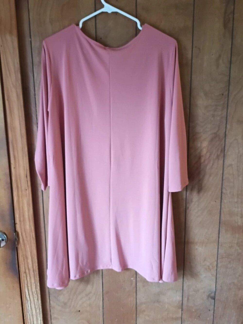 Zenana Outfitters 1X Pink Tunic Top 3/4 Sleeve Hi-Low Polyester Spandex - Picture 4 of 4